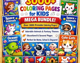 Cozy Coloring Book Bundle Over 2000 Printable Coloring Pages Adult Coloring Pages in PDF & PNG Instant Digital Download  color Book covers