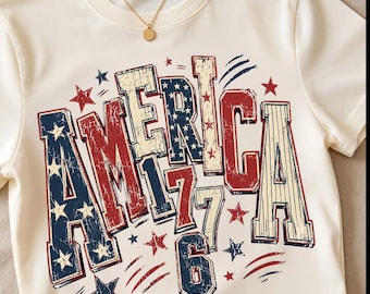 America 1776 Retro Sublimation Typograpgy USA Png, America 4th July Png Design, Girly Png Digital download Usa 250 America 250 independence