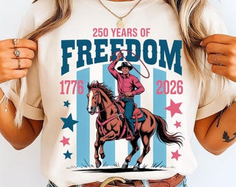 Western PNG Trendy 250 Years Freedom Fourth Of July America Graphic Design Sublimation DTF Instant Digital Download 1776 to 2026 America png