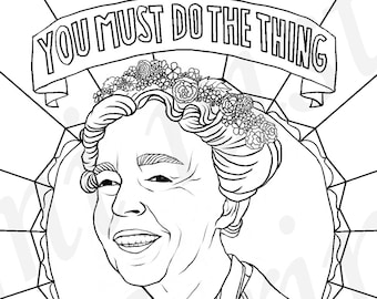 Eleanor Roosevelt, Portraits, Coloring Pages for Adults, Colouring Pages, PDF, Printable