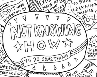 Not knowing how to do something, coloring page, coloring sheet