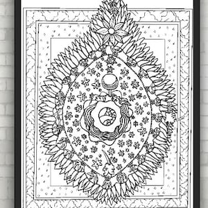 Manuscript illumination from Scivias Know the Ways by Hildegard of Bingen, Coloring Pages for Adults, Coloring Sheets, PDF, Printable image 1