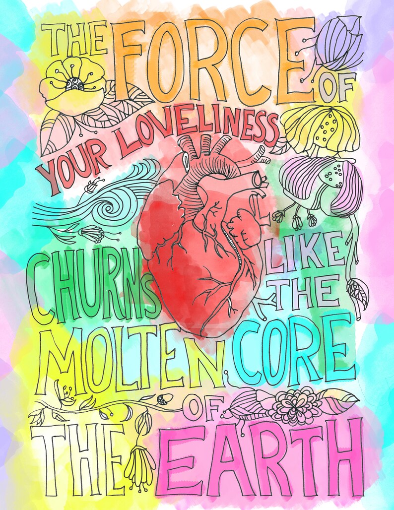 Coloring page: Your loveliness churns like the molten core of the earth image 3