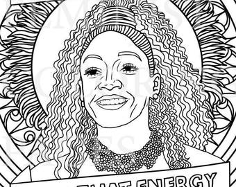 Tiffany Haddish, Portraits, Coloring Pages for Adults, Colouring Pages, PDF, Printable