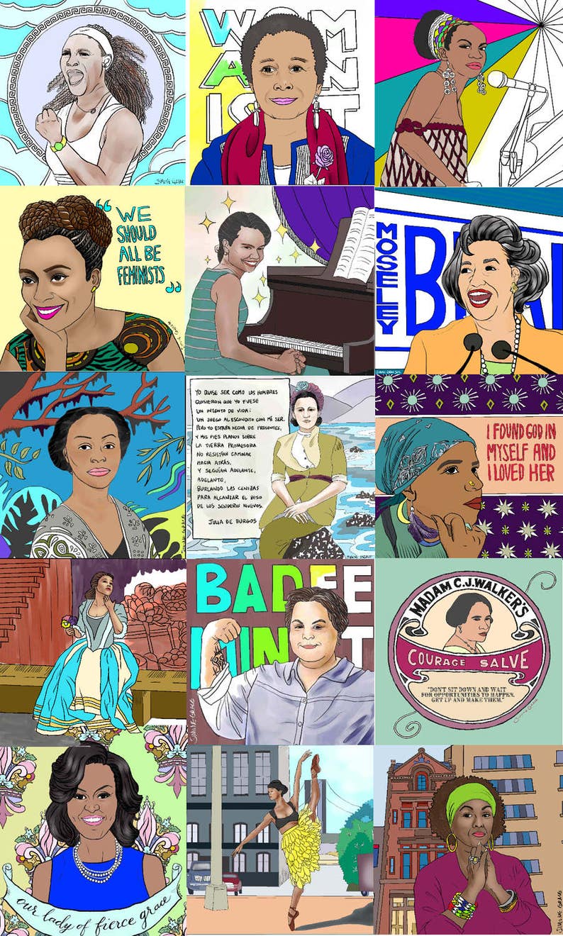 28 Amazing Black Women Coloring Book image 1