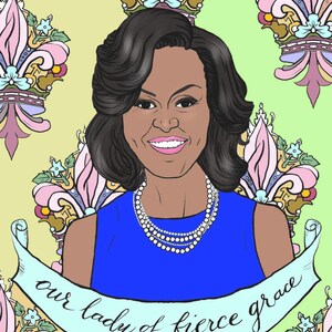 Michelle Obama, First Lady, Feminist Coloring, Portraits, Coloring Pages for Adults, Colouring Pages, PDF, Printable image 2