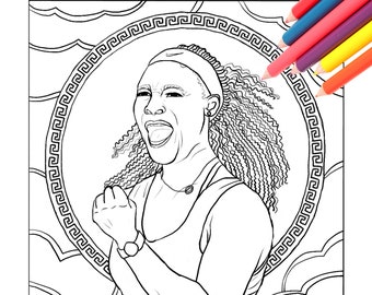 Serena Williams, feminist coloring page