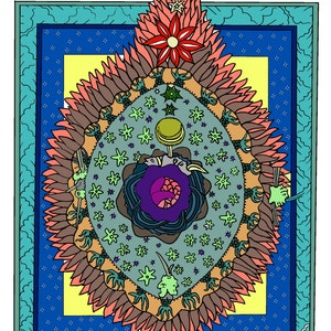 Manuscript illumination from Scivias Know the Ways by Hildegard of Bingen, Coloring Pages for Adults, Coloring Sheets, PDF, Printable image 2