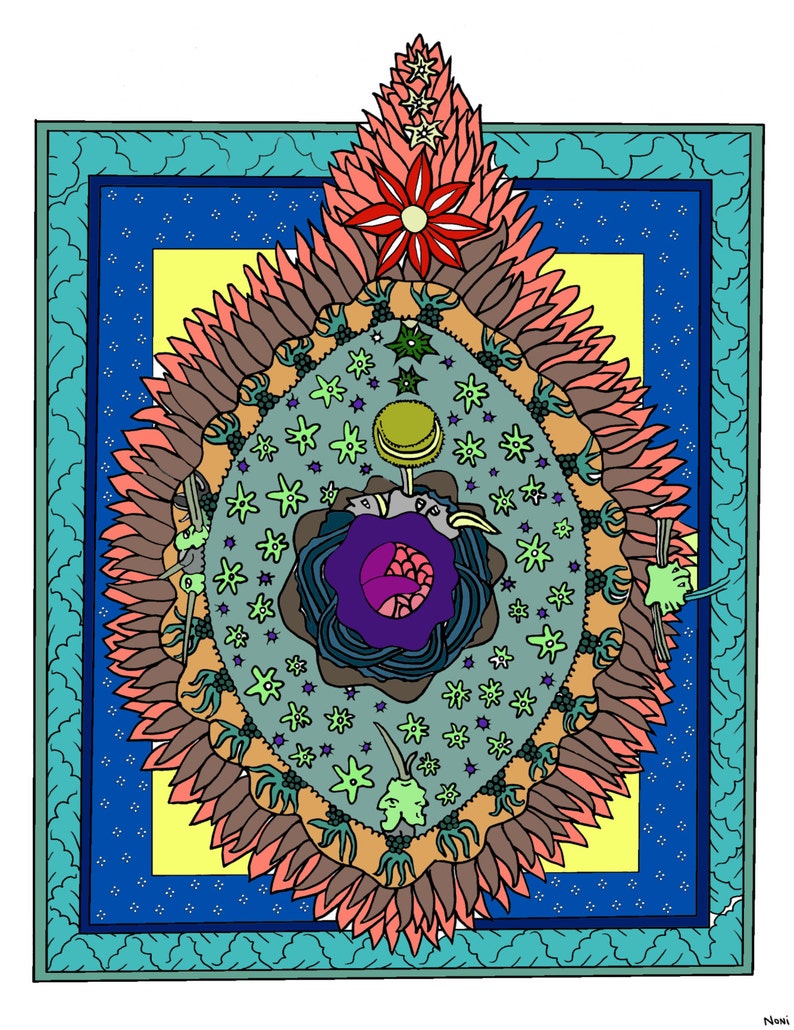 Manuscript illumination from Scivias Know the Ways by Hildegard of Bingen, Coloring Pages for Adults, Coloring Sheets, PDF, Printable image 2