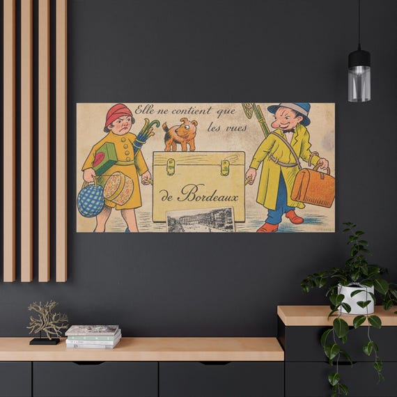 Vintage French Travel Illustration Matte Canvas
