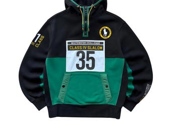 Polo Ralph Lauren Whitewater Challenge Kapuzenpullover, Farbblock-Pullover mit halbem Reißverschluss, Gorpcore-Pullover