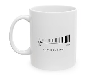 Cortisol Level Scale Mug | Ceramic Coffee Cup 11oz 15oz
