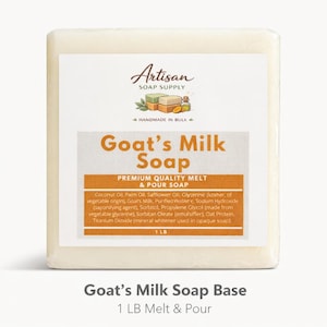 1 LB Goat Milk Melt and Pour Soap Base – DIY Soap Making Supplies, Opaque, Easy to Use, Coconut Oil, Makes Four 4-oz Bars, Beginner Friendly