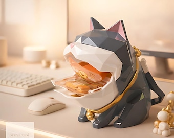 Kattensnoepschaal van polyresin: sleutelhouder entree, kom met dierendecor