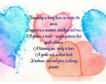 Friendship Support Quotes: Kindness, Listening Ear, True Bond (Print)