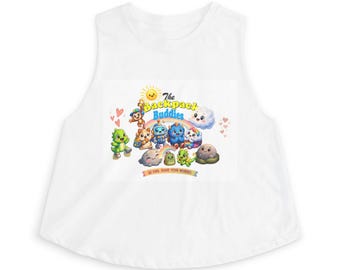 Backpack Buddies characters Women's Crop Top | cute cartoon kids illustration