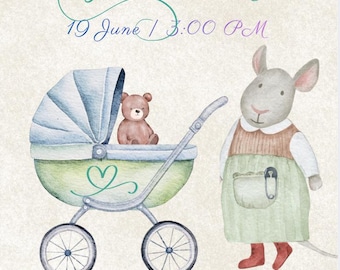 Baby Shower Editable Invitation Card