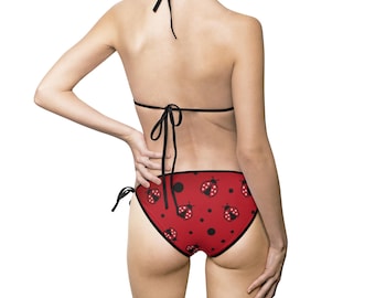Red Ladybug Pattern Bikini