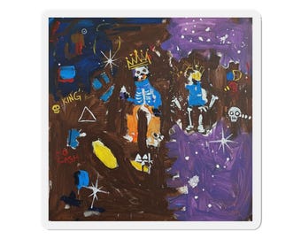 Basquiat Abstrakter Mann | Original Art X Die-Cut Magnet