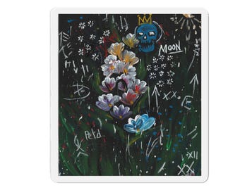 Basquiat Nachtblumen | Original Art X Die-Cut Magnet