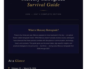 Mercury Retrograde Survival Guide 2026 2027 Astrology Digital Download Printable PDF Zodiac Transit Planner Template