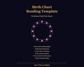 Birth Chart Reading Template Natal Chart Astrology Report Digital Download Printable PDF Zodiac Astrologer Business Template