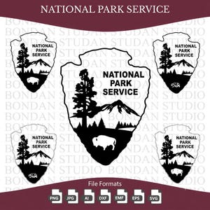 National Park Service Arrowhead-logotyp SVG-paket | NPS-emblem silhuettvektor