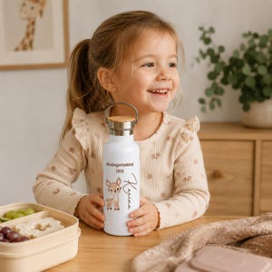 Thermoflasche "Tierfreunde"mit Namen Kinder | Trinkflasche für Mädchen u. Jungen mit Tiermotiv | Thermosflasche aus Edelstahl | 6 Motiven image 5