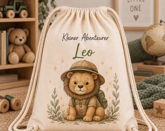 Turnbeutel Kinder personalisiert mit Name, Kindergartenbeutel für Kita & Wechselkleidung, Geschenk zum Kindergartenstart