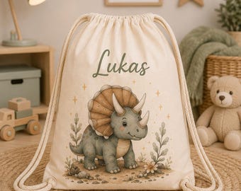 Turnbeutel mit Name für Jungen, personalisiertes Geschenk zum Kindergartenstart, Kita Beutel mit Wunschmotiv
