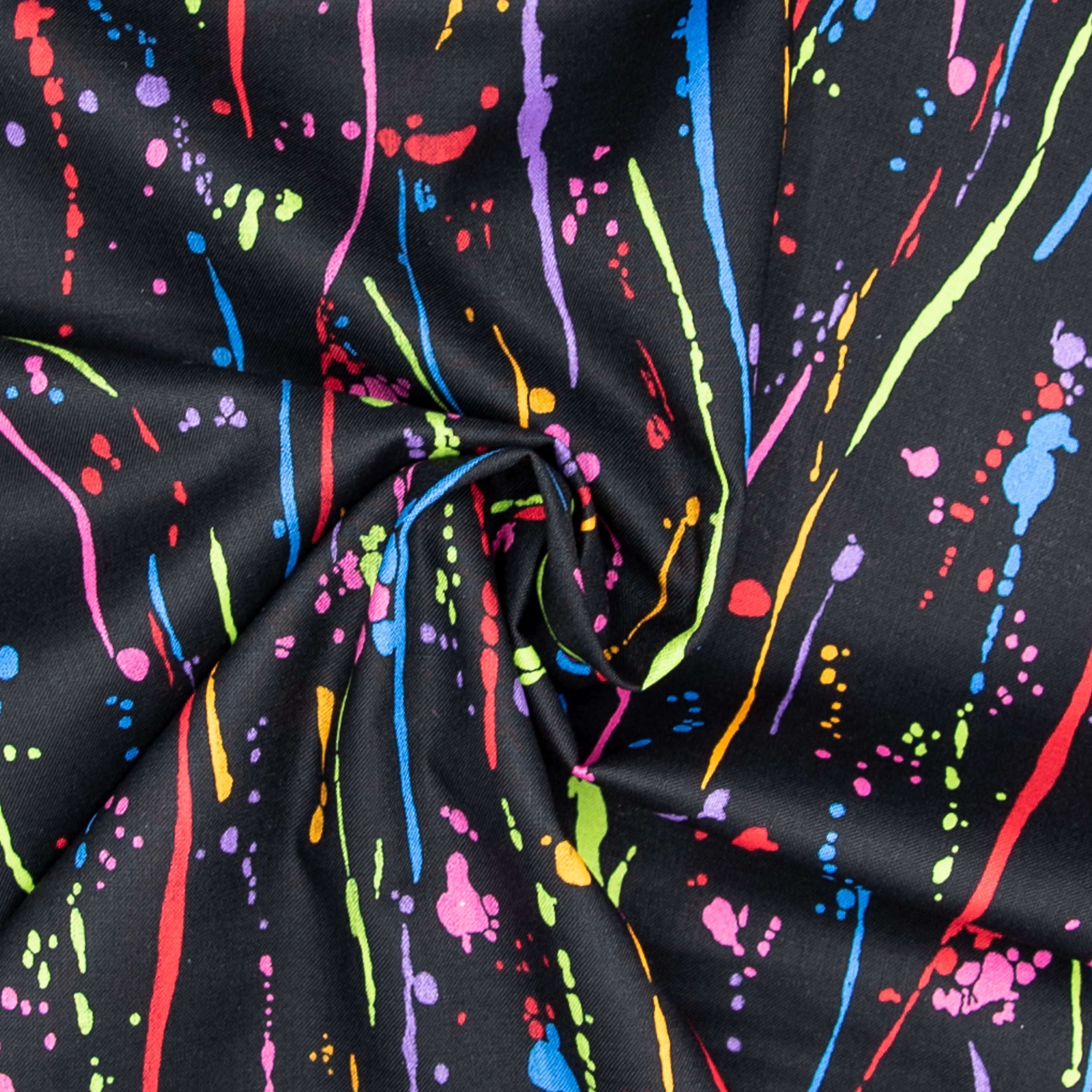 Black Splatter Fabric Colorful 100% Cotton Quilting | Etsy