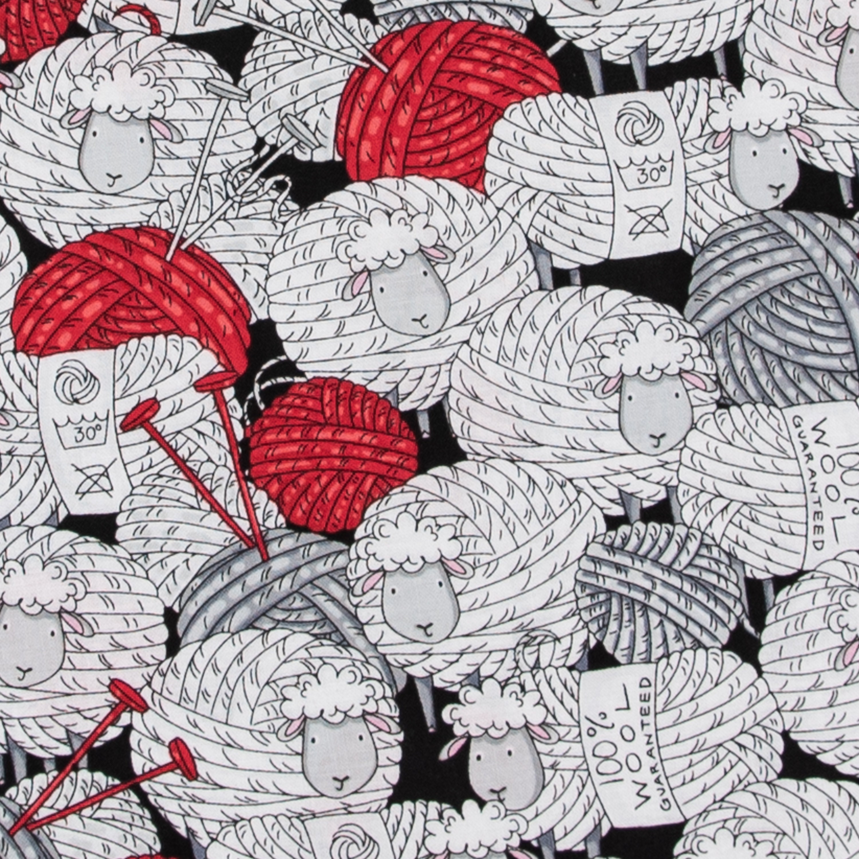 Knitting Sheep Fabric Yarn Sheep Stacked Sheep and Yarn Etsy