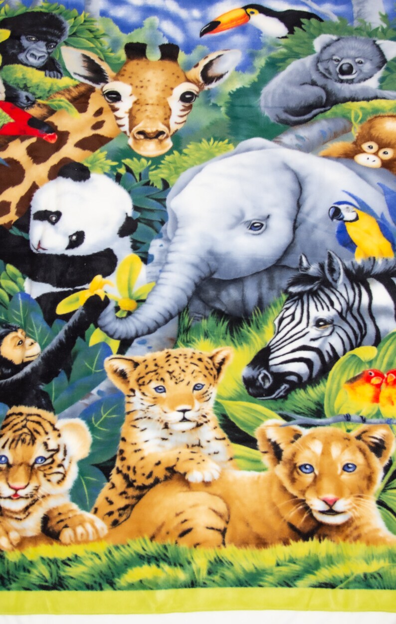 Jungle Kids Fleece Blanket Jungle Animals Etsy Denmark