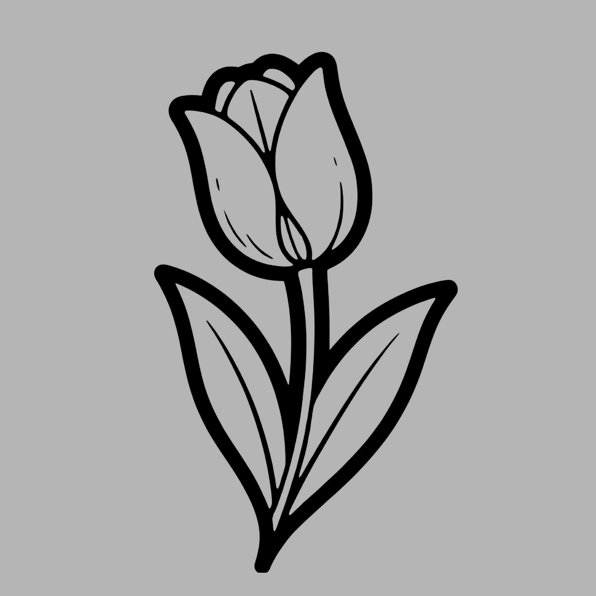 Minimalist Tulip Line Art Clipart, Hand Drawn Floral Botanical SVG ...