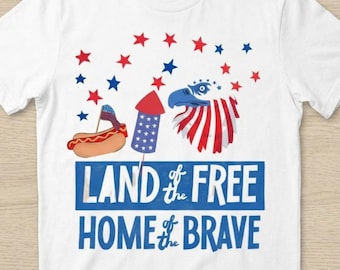 4. Juli Hot Dog Adler T-Shirt PNG (Digital Download)
