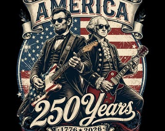 Rockstar Präsidenten Washington Lincoln 250 Jahre Amerika Shirt (Digitaler Download)