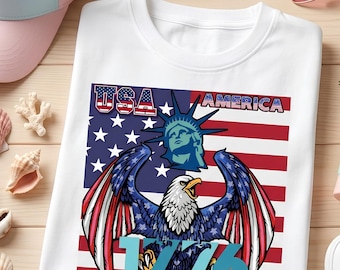 Adler amerikanische Flagge PNG, 30x40 cm, rot, farbe Farbe für T-Shirts (digitaler Download)