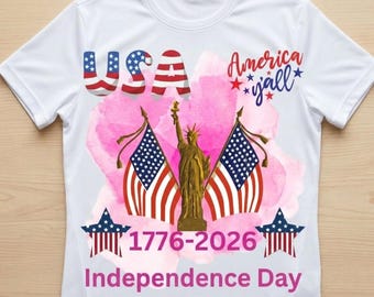 Floral USA Png, Retro Amerika 4. Juli Sublimationsdesign (Digitaler Download)