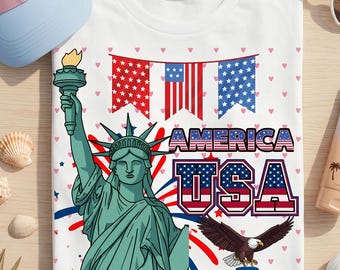 Patriotisch 4. Juli PNG, Amerika 250 Jahre Shirt Design (Digitaler Download)