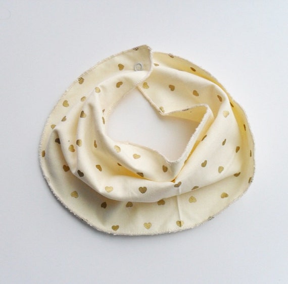 Items similar to Bib Scarf, Heart Bib Scarf, Metallic Bib Scarf, Baby