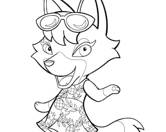 Printable Animal Crossing Coloring Pages Pack 2