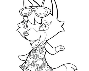 Printable Animal Crossing Coloring Pages Pack 2