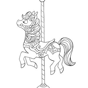 Printable Carousel Coloring Pages