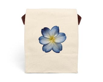 Blaue Plumeria Blumen Lunchbag aus Canvas
