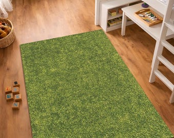 Tappeto con texture effetto erba, tappeto verde prato, tappeto con design realistico a prato, decorazione per pavimenti ispirata alla natura, tappeto lavabile antiscivolo