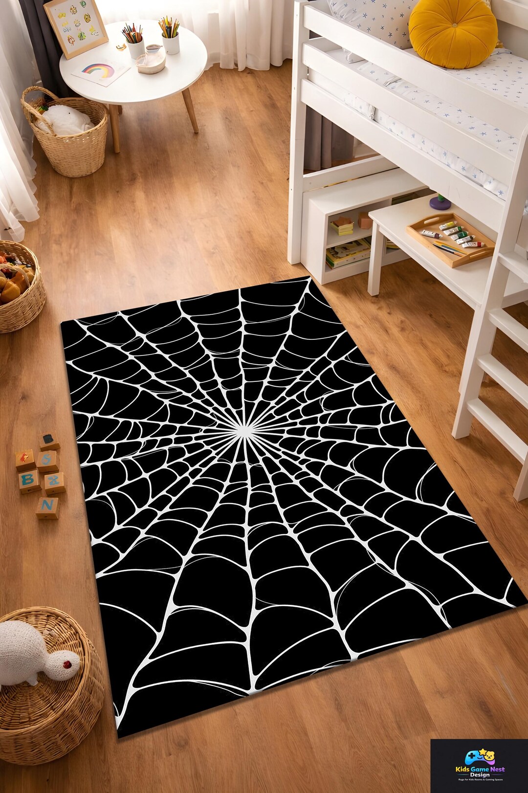 Vortex Spider Web Rug Spider Web Kids Rug, Gothic Kids Room Decor Rug, Halloween Spider ...