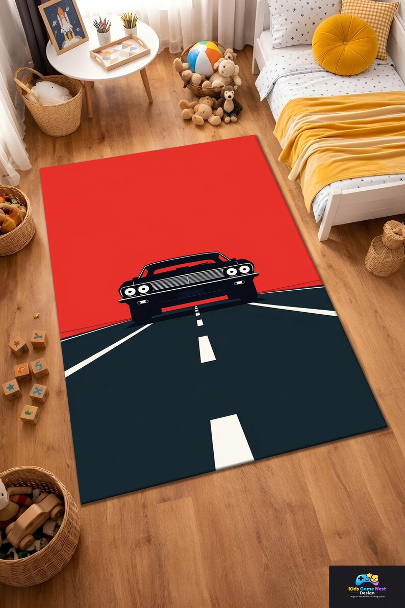 Vehicle Rug Car Road Rug, Racing Car Carpet, Kids Vehicle Rug, Boys Room Decor Rug ...