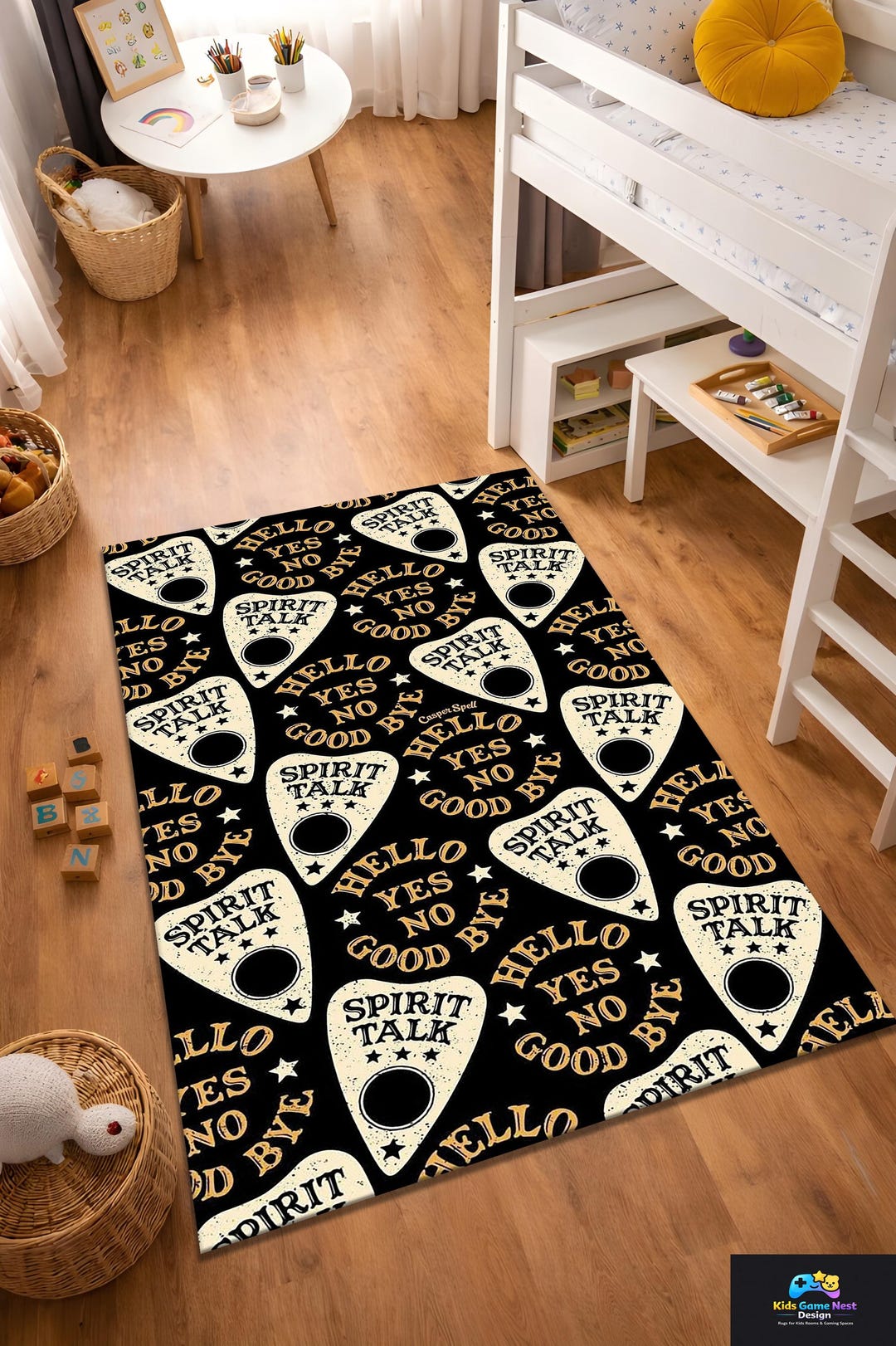 Talk It Out Rug Ouija Board Kids Rug, Gothic Spirit Talk Rug, Halloween Kids Room ...