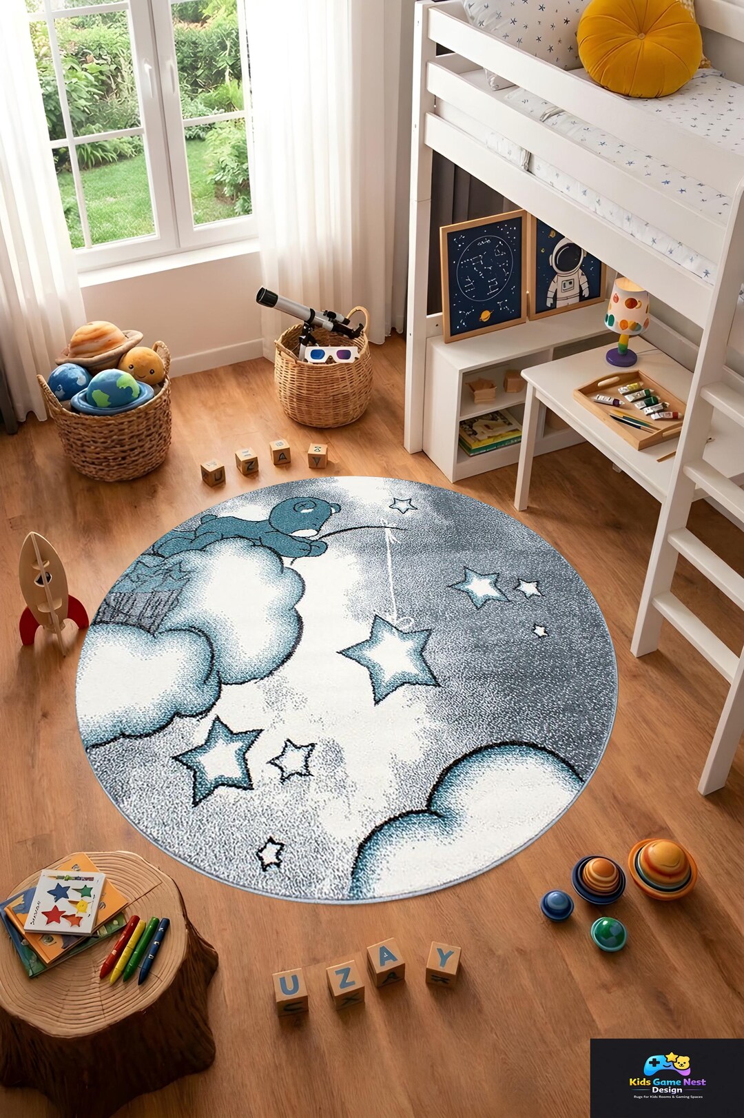 Baby Sleep Rug Cloud Star Kids Rug,dreamy Nursery Rug,baby Sleep Theme Carpet,night ...
