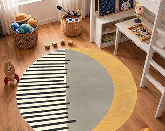 Piano Keyboard Round Rug,Music Kids Room Rug,Musical Playroom,Piano Lover Gift Rug,Teen Room Music Carpet,Music Studio Rug,washable non slip